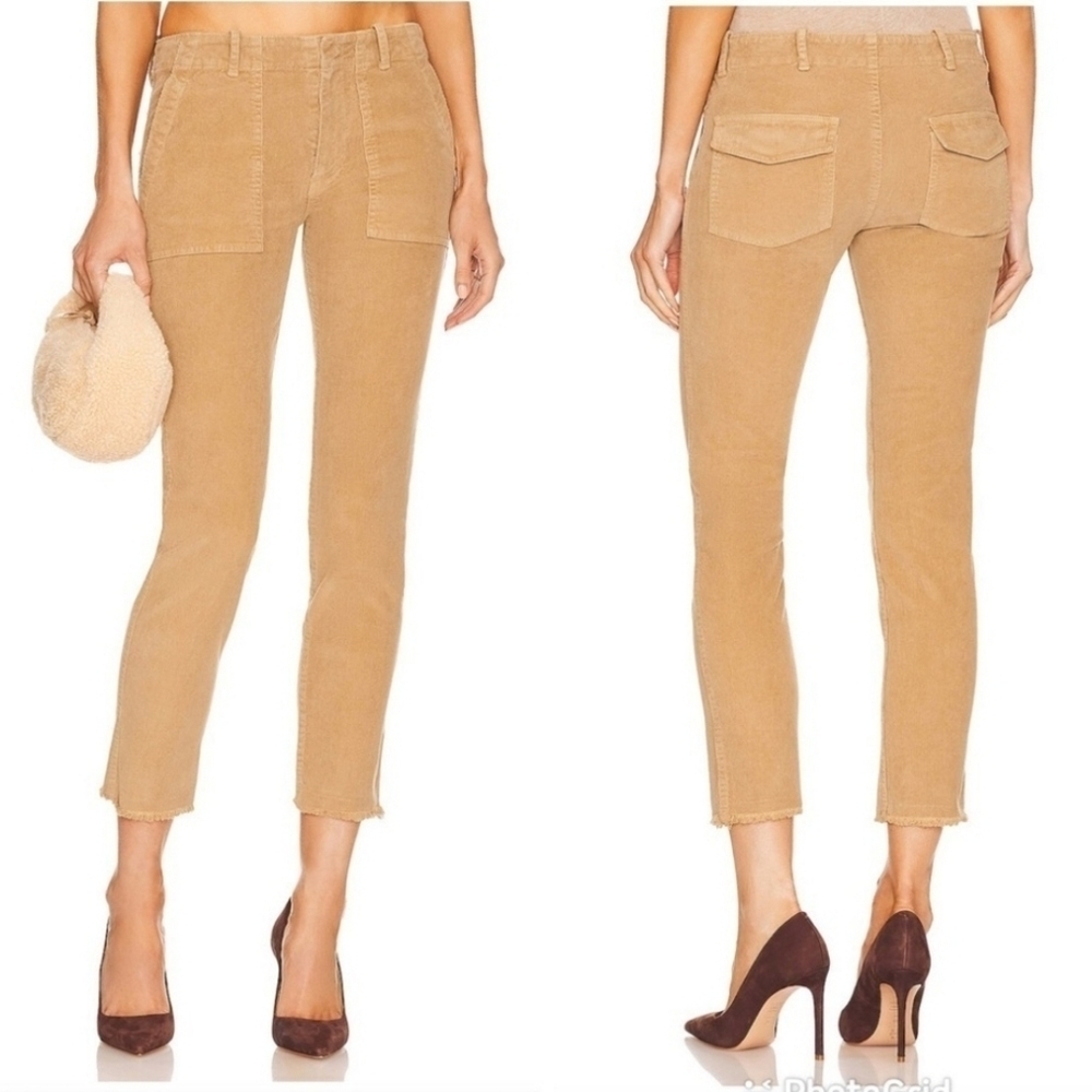 Nili Lotan JENNA Cropped Corduroy Pants KHAKI  111/88 Woman's Size 4